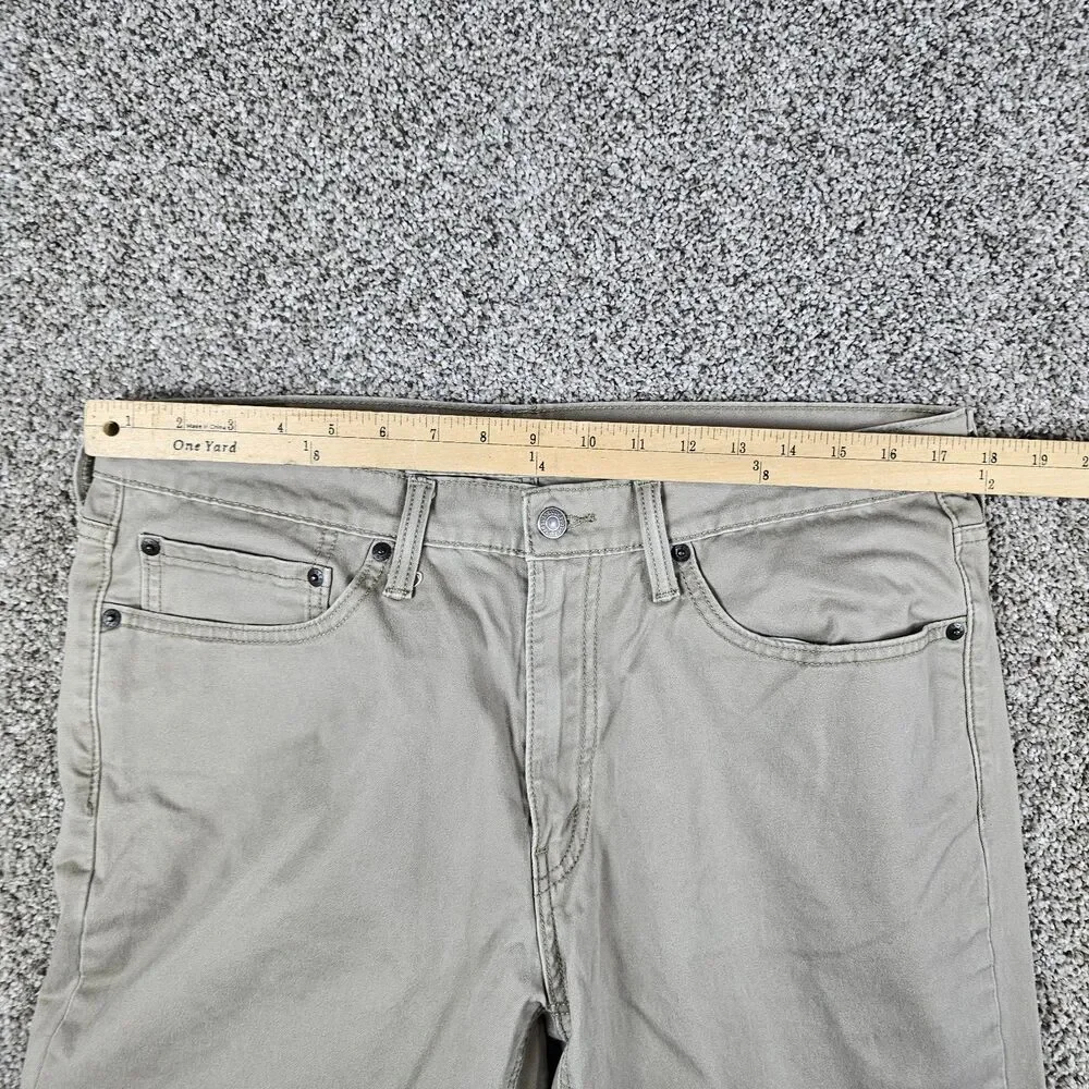 Levis 541 Jeans Mens 35x28 Khaki Athletic Tapered Stretch Workwear American